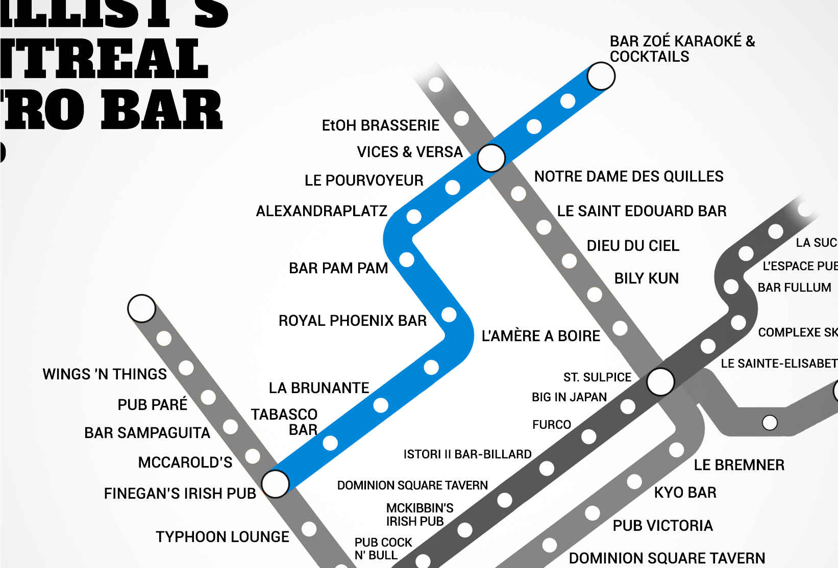Un bar par station: la version améliorée du métro de Montréal