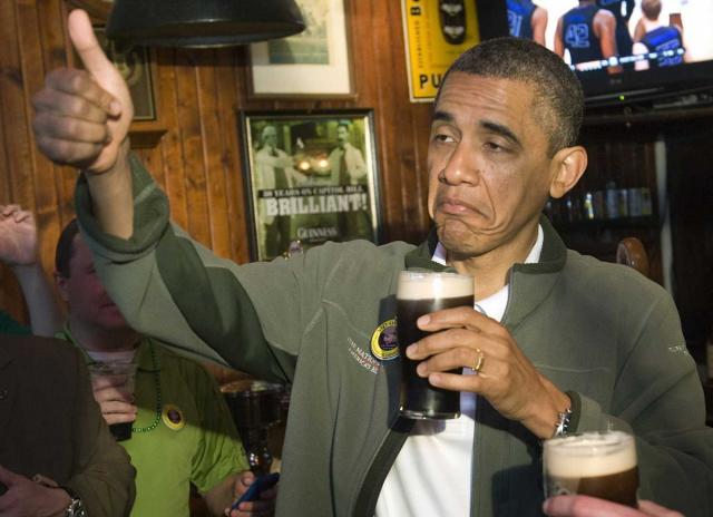 Guide St-Patrick Barack Obama beer meme  |  Ton Barbier