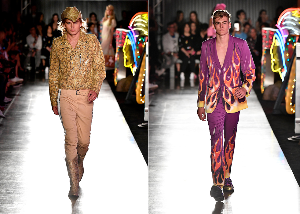 Moschino dévoile ses couleurs pour l’été 2018: flammes, serpents et cowboys