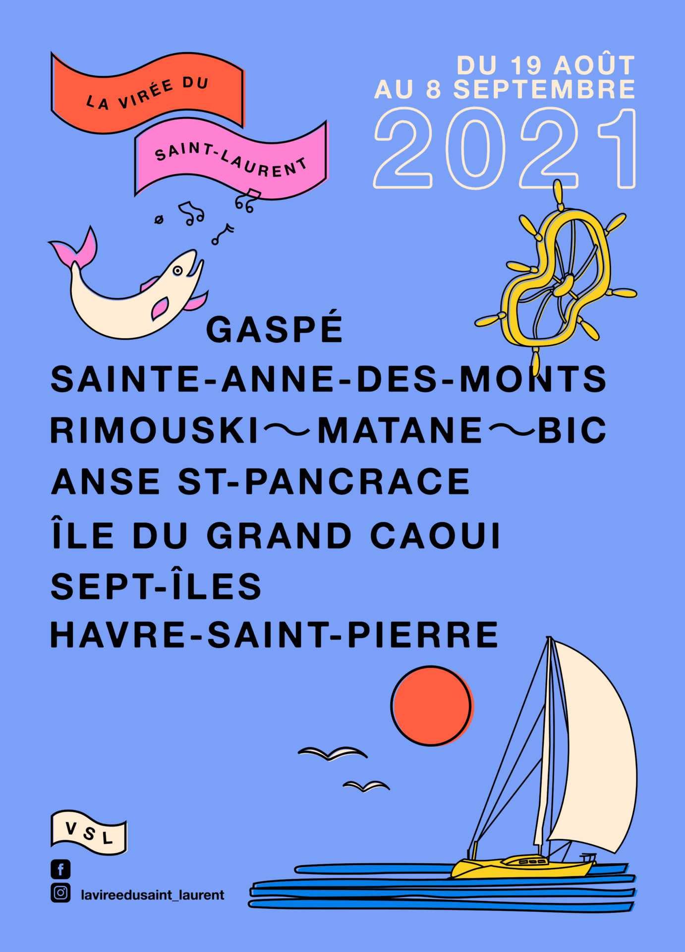 Dates de la tournée « La Virée du Saint-Laurent »