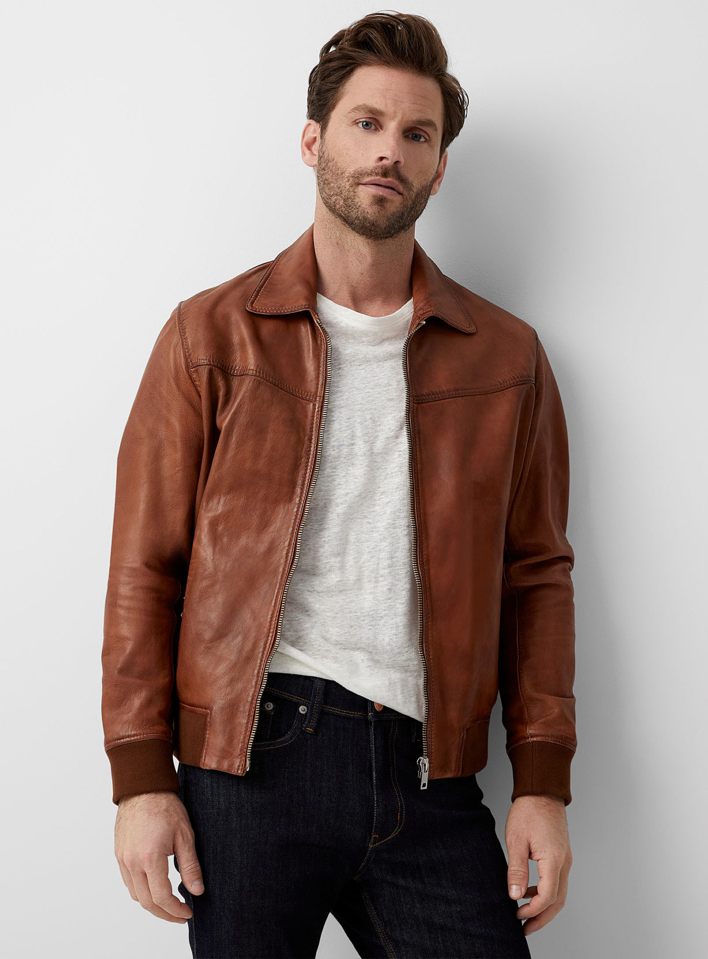 La veste en cuir James Dean moderne