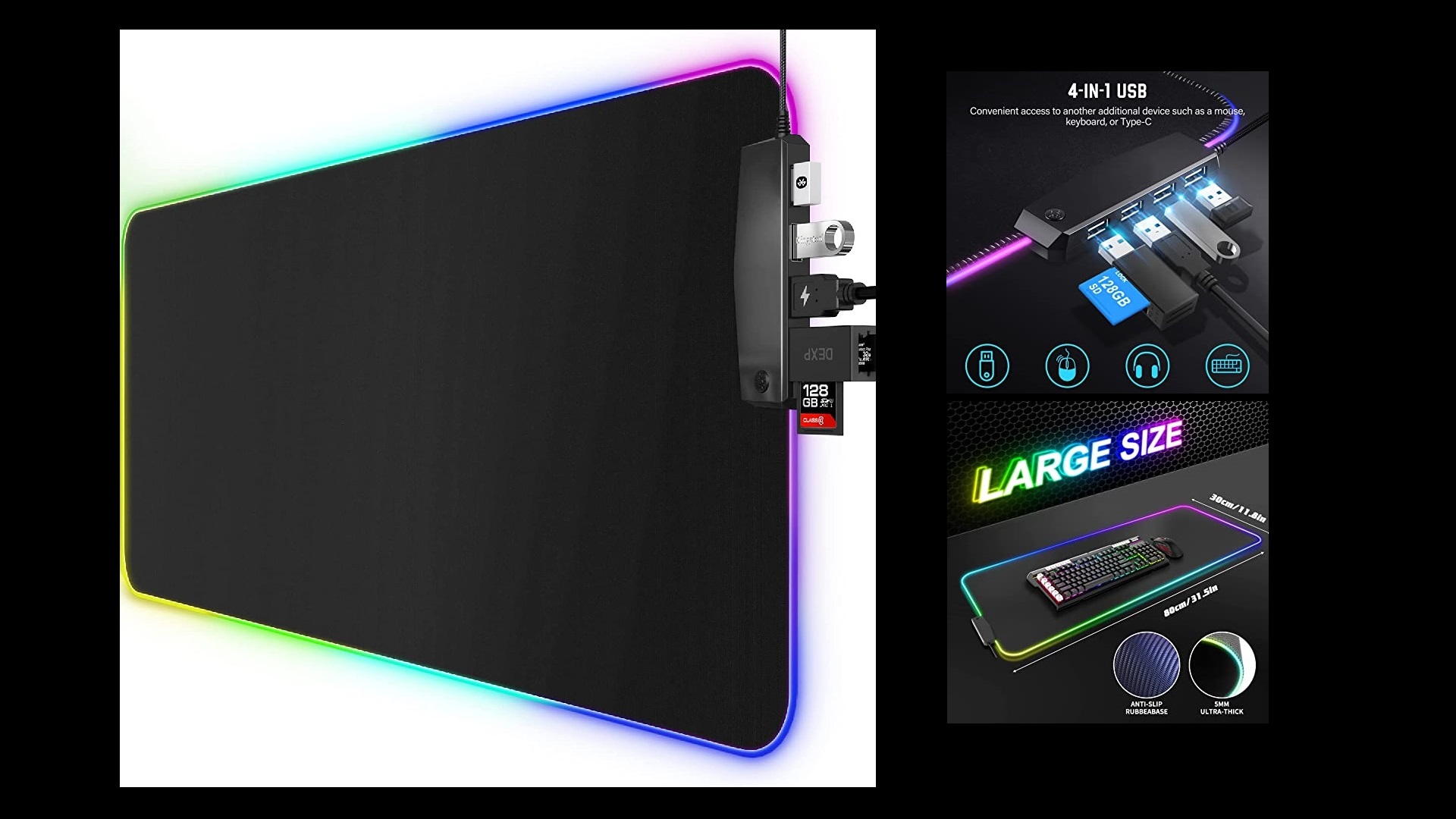Le tapis de souris USB à 4 ports