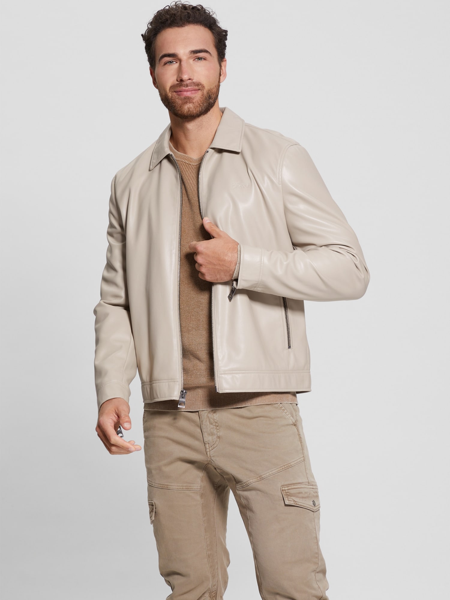Veste zippée en similicuir