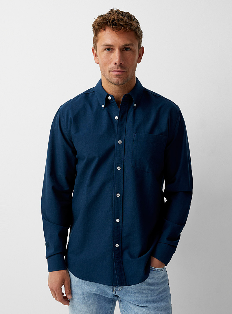 Chemise Oxford bleue marine