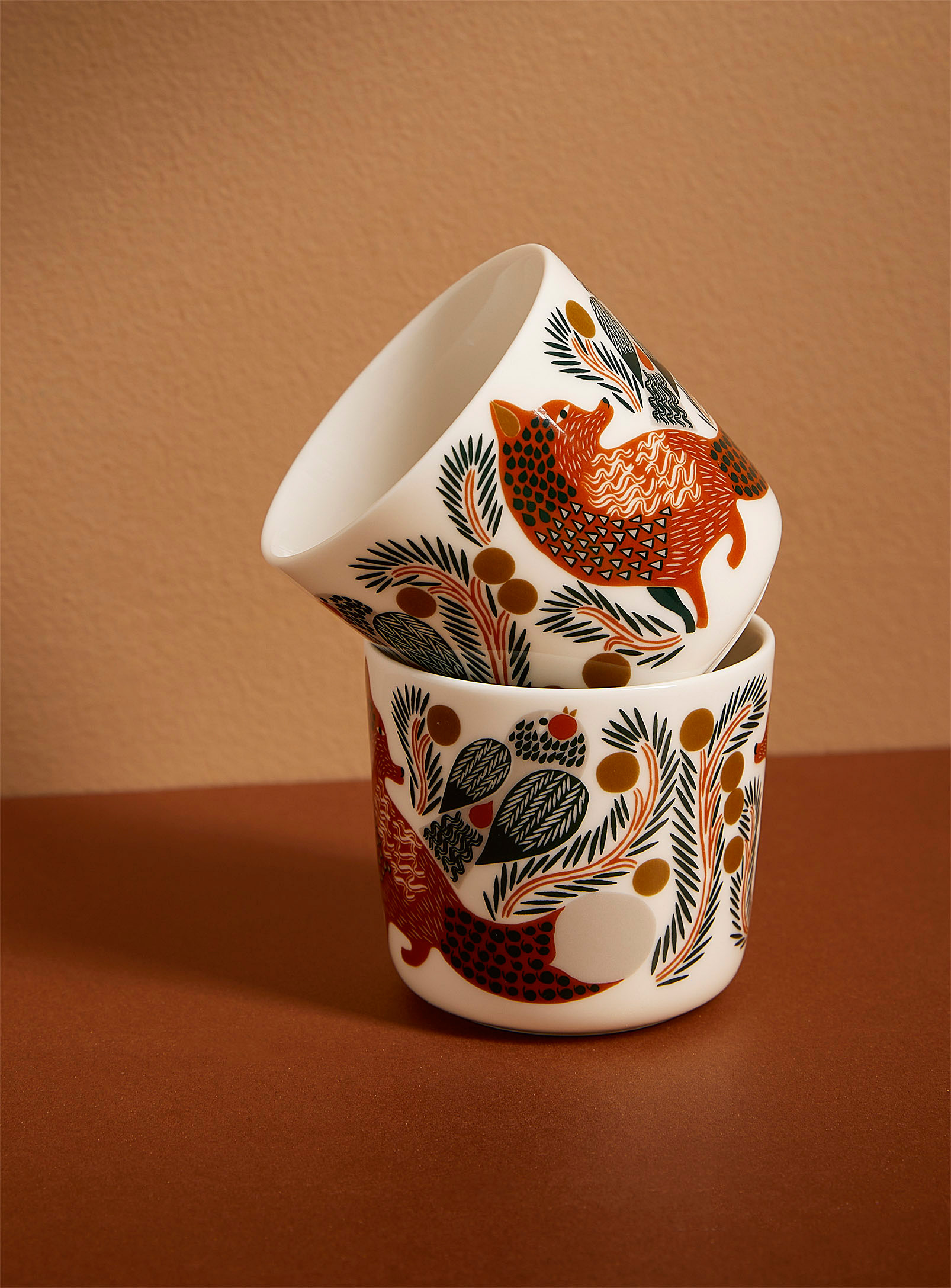 Les tasses sans anse Oiva Ketunmarja Ensemble de 2